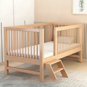 Cuna Convertible Moderna de Madera Maciza de Lujo para Bebés y Niños, para Dormitorio, Escuela, Sala de Estar, Uso Hospitalario - Product Image 1