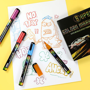 Nghệ Thuật Chuyên Nghiệp Thiết Lập 8Pcs Siêu Vàng Siêu Đầu Mực Đánh Dấu Kim Loại Tường Nghệ Thuật Graffiti Đánh Dấu Bút - Product Image 4