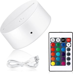 Vente en gros d'usine, lampe 3D à effet d'illusion moderne avec télécommande tactile ABS LED, base avec éclairage RVB, intensité réglable, 16 couleurs changeantes - Product Image 1