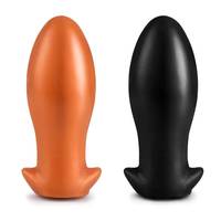 Plug anal extra large en silicone liquide, forme œuf, noir et or, pour homme et femme, super doux, pour l'extérieur