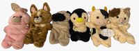 Nouvelles marionnettes à main en peluche d'animaux mignons : lapins, chiens, chiots, pingouins, vaches et chats