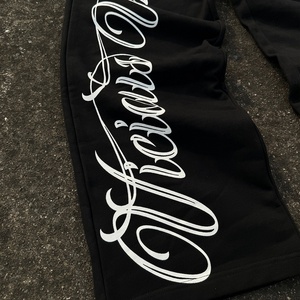 Custom High Street Sports Suit Screen Print Rhinestone Hoodies and Baggy <b>Sweatpants</b> <b>Set</b> Two Piece Jogging Design Tracksuit - Product Image 2