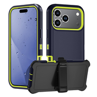 MOQ 500 Étuis robustes 3-en-1 avec clip ceinture et béquille pour iPhone 18 Pro Max, 17E, 16E, 16 Plus – Coque de protection en plastique renforcé