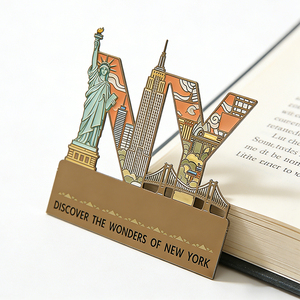 Marque-page métallique personnalisé translucide avec la silhouette de la Statue de la Liberté de <span class=keywords><strong>New</strong></span> <span class=keywords><strong>York</strong></span>, souvenir touristique, logo gravé pour cadeau de <span class=keywords><strong>voyage</strong></span>, vente en gros - Product Image 3