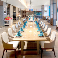 Ensemble de chaises en cuir pour restaurant commercial, meubles luxueux et durables, table rectangulaire pour hôtel et restaurant, design d'intérieur