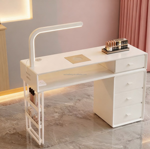 Usine En Gros Nouveau Blanc Crème Style Multi-Fonction Avec <span class=keywords><strong>Aspirateur</strong></span> Lampe <span class=keywords><strong>De</strong></span> Table Nail Shop Spécial Nail Table - Product Image 2