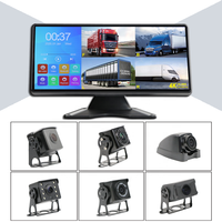 Moniteur Quad Split de 10.36 pouces avec écran tactile MP5 et 4 caméras de recul AHD Enregistreur DVR pour camion/bus/remorque/RVS