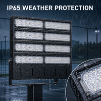 Projecteur LED d'intérieur 240W pour stades, 62472lm, 5700K, CRI80, polarisé, anti-éblouissement, sans scintillement, IP65, éclairage sportif pour terrains de tennis