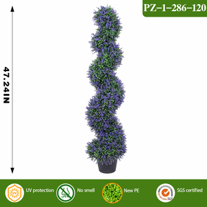 RUOPEI Arbre en spirale de fleurs artificielles violettes, résistant aux UV, écologique, durable, hautement réaliste, plante artificielle de topiaire pour la maison et le jardin - Product Image 4