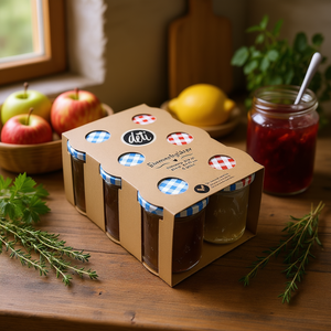 Bocaux de conserve Deti 460 ml, lot de 6 avec couvercles à carreaux pour la mise en conserve à domicile - Product Image 3