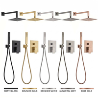 Mitigeur de douche de luxe CE encastré, chaud et froid, finition or brossé, ensemble de robinetterie de douche dissimulée, direct usine