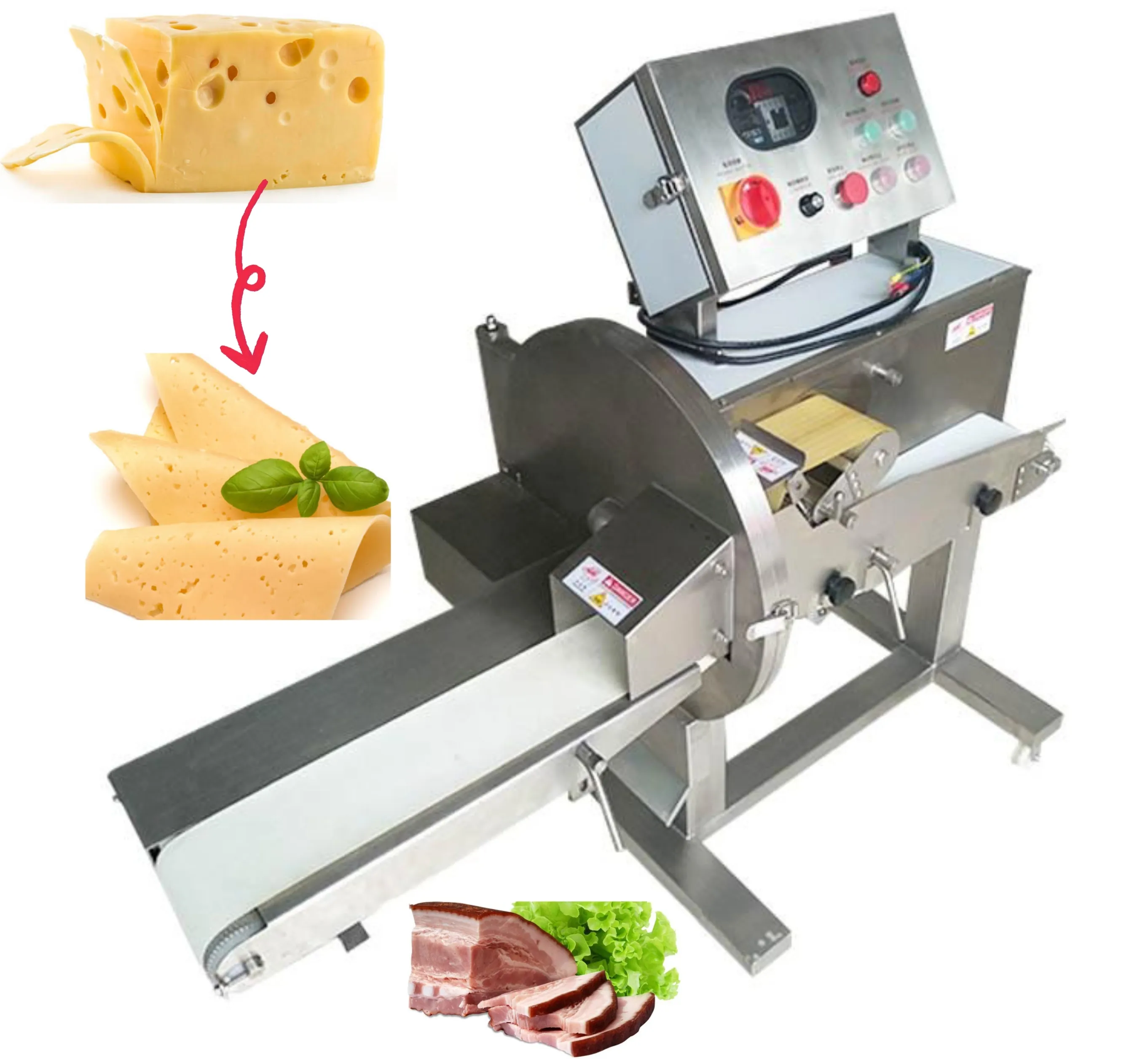 Meat Slicers Electric Adjustable Meat Slicing Cutting Machine Warranty Service 1 Year Bacon Ham Cooked Beef Slicer Cutter Silver