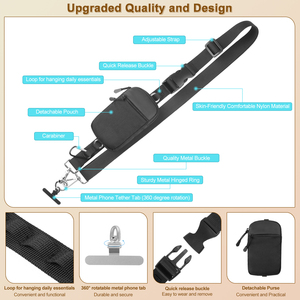 Factory Customized Cell Phone <strong>Straps</strong> <strong>Bags</strong> <strong>With</strong> Anti Theft Lanyard , Whole Set Cross Body Nylon <strong>Straps</strong> <strong>Bags</strong> - Product Image 3