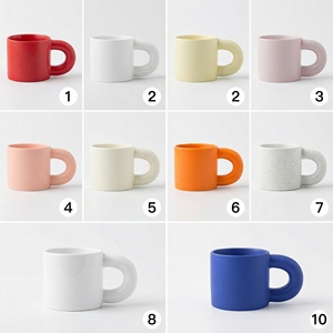 Wholesale Nordic Ins Style Ceramic Coffee <b>Mug</b> Fat Handle Custom Logo Matte Drinking Cup for Gift Cafe Home Use Factory - Product Image 3