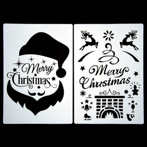 Giáng Sinh Khuôn Mẫu Tái Sử Dụng Nhựa Thủ Công Cho Nghệ Thuật Vẽ Tranh Phun Cửa Sổ Cửa Kính Xe Cơ Thể - Product Image 2