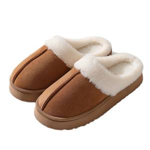 Zapatillas mullidas de gamuza esmerilada caqui de otoño e invierno, zapatillas transpirables para interiores y exteriores, zapatillas cálidas de fondo grueso para parejas - Product Image 5