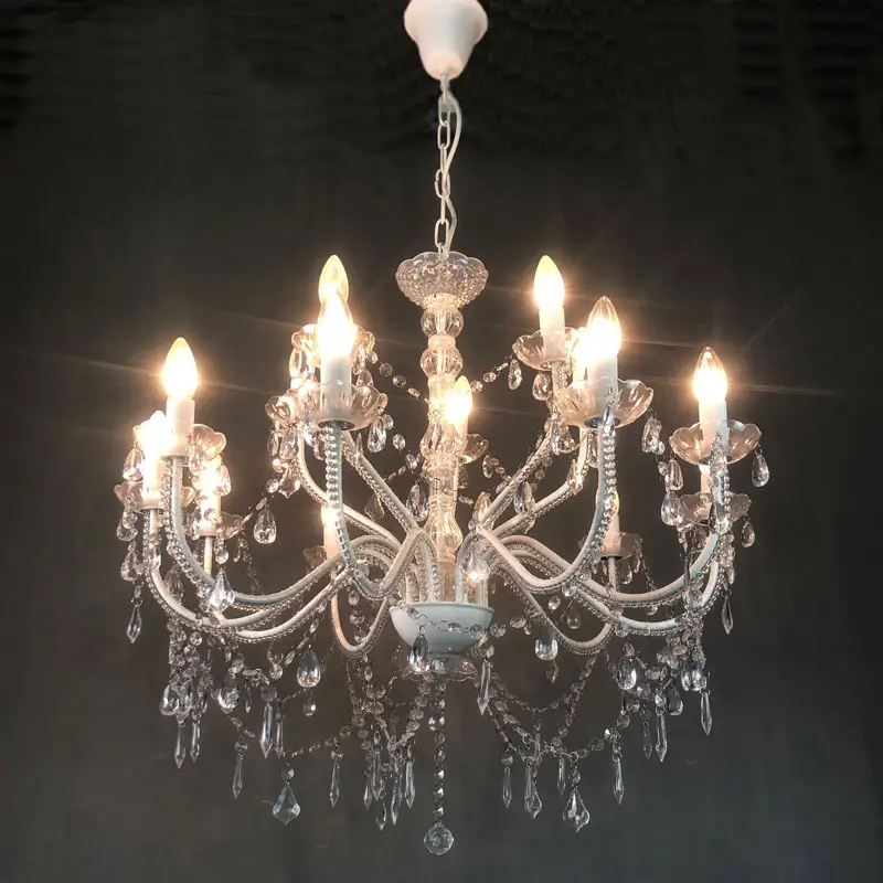 Lámpara de araña de cristal de lujo para Hotel, luces de boda, fabricante de escaleras nórdicas, cerámica moderna, LED de hierro + vidrio