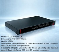Ordinateur de contrôle industriel embarqué sans ventilateur monté en rack 1U, boîtier en alliage d'aluminium, mini PC compact à double port, 256 Go VGA