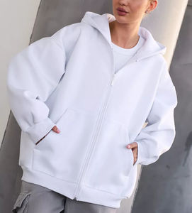 Logo personnalisé, broderie 3D de haute qualité, imprimé, fermeture éclair, surdimensionné, lourd, doublé, tricoté, écologique, épaules tombantes, pour homme - Product Image 1