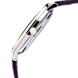 Montre mécanique pour homme avec bracelet en cuir véritable, boîtier en acier et cristal saphir - Product Image 3