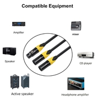 3Pin XLR kabel Female ke 2 Male, 1 Female ke 2 Male XLR Y Splitter Mic kabel Audio