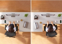 Cadre de bureau debout en L à double moteur Loctek E1L, capacité de charge de 100 kg, hauteur réglable, pour la maison et le bureau, clavier à mémoire LED et anti-collision