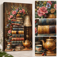 Impression sur toile de nature morte florale vintage, décoration murale style Cottagecore, échantillons OEM ODM prêts en moins d'une journée