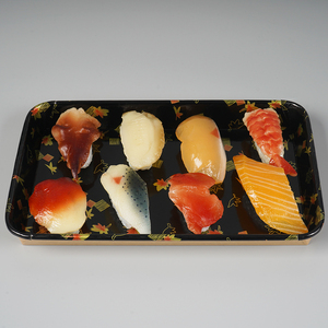 Plateau à sushi en papier <span class=keywords><strong>kraft</strong></span> de style japonais avec impression de logo personnalisé boîte à sushi à emporter <span class=keywords><strong>assiette</strong></span> à sushi jetable avec couvercle en PET - Product Image 4