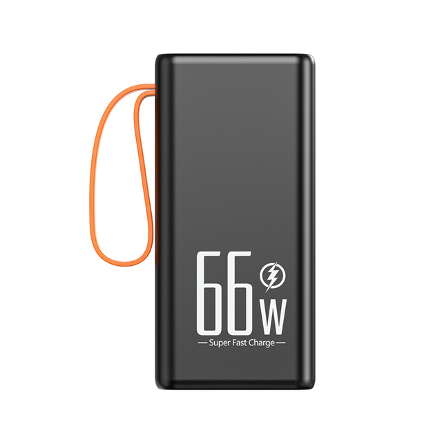 Portable High Capacity 30000mAh Li-Polymer Power Bank with Lamp Lanyard 4 USB Type-C Outputs Super Fast 22.5W PD Charging