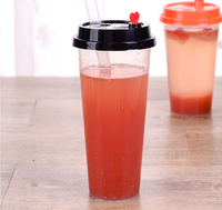 85mm diamètre du cou 700 ml 500 ml 360 ml NOUVEAU Design Transparent Plastique PP Gobelet Boba jetable avec logo personnalisé