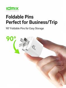 IDMIX 45W <b>USB</b> C PD Fast Charger <b>with</b> GaN Technology for iPhone iPad MacBook and Android Devices - Product Image 3