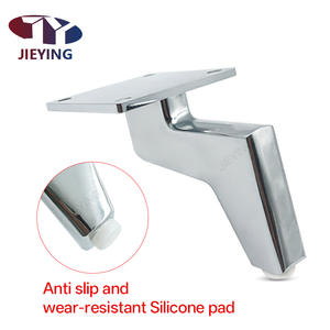 JIEYING Verchroomde meubelpoten Duurzame L-vormige metalen bankpoten met antislip pad voor bank, bed, kast - Product Image 6