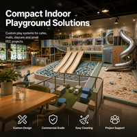Parque Infantil Interior para Niños, Piscina de Pelotas Beige Cálido, Entrega Llave en Mano con Certificación CE y TUV, Mini Tobogán, Puente, Pasarela, Proyecto para Cafetería Familiar