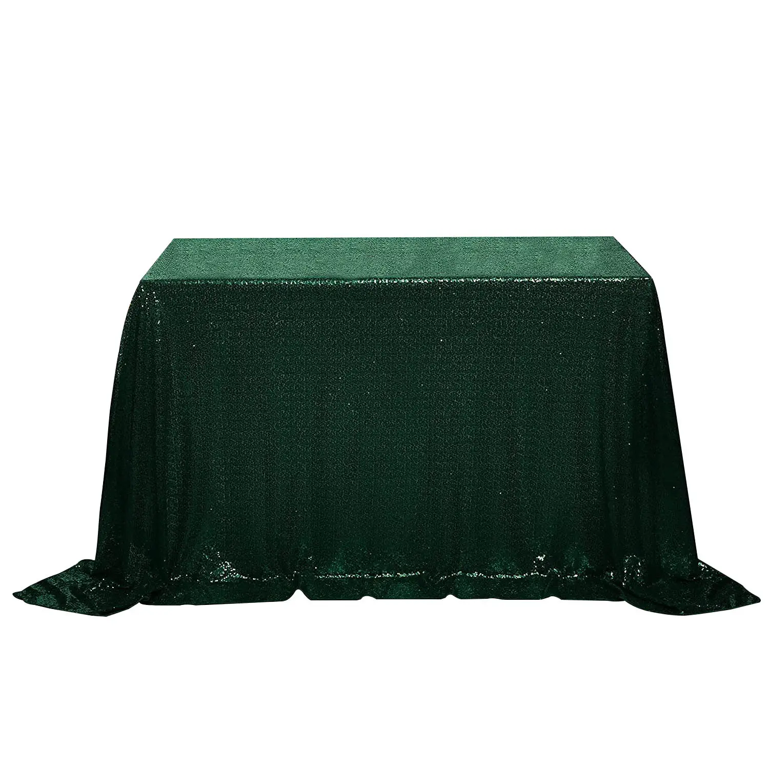 Cheap Sparkle Waterproof Banquet Home Table Cloth Lace Sequin Dark Green Rectangle Tablecloth Wedding Birthday Party Decoration