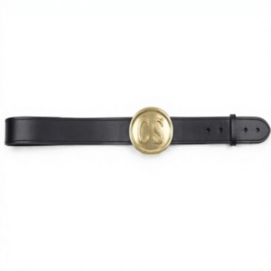 Cinturón de Cuero Negro Premium para Hombre, Estilo Heritage con Emblema CS, Hebilla Ovalada de Latón Envejecido, Diseño Auténtico de Inspiración Vintage - Product Image 3
