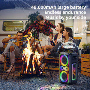 200W大型ポータブルスピーカー、48000mAhバッテリー容量、RGBライト、屋内外対応、TFカード対応、ホームパーティーに最適 - Product Image 5
