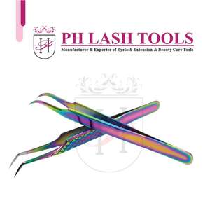 Pinzas de extensión de pestañas de Color arcoíris, Etiqueta Privada, pares de pinzas de extensión de pestañas en Color arcoíris - Product Image 5