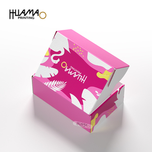 Custom Summer Themed Flamingo Print Corrugated Mailer <b>Boxes</b> Colorful Aircraft <b>Boxes</b> for Cosmetics & E-commerce Business - Product Image 3