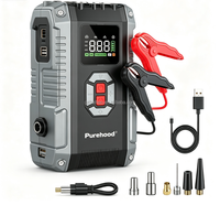 Pack de démarrage d'urgence Purehood Booster avec écran LCD, alarme de polarité inversée et prise allume-cigare pour usage quotidien