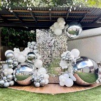 Ballon gonflable réfléchissant en PVC, grande boule brillante, sphère métallique géante à gonfler pour la décoration de fêtes et de festivals