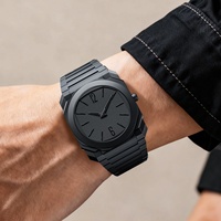 Montre de luxe haut de gamme pour homme, ultra-fine, grand cadran, à quartz, étanche, de marque, en plastique