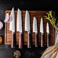 Vente en gros 6pcs Set de Couteaux de Cuisine Set de Couteaux en Acier Inoxydable Set d'Outils avec Bois de Pakka