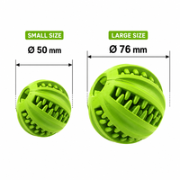 Balle distributrice de friandises pour chien interactive en caoutchouc, moderne, indestructible, résistante aux morsures, jouet à mâcher, 2 tailles disponibles