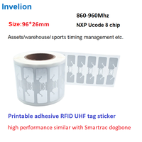 Étiquette UHF RFID pour le chronométrage des courses de marathon |   Autocollant RFID jetable Alien H3 à longue portée passive avec numéro