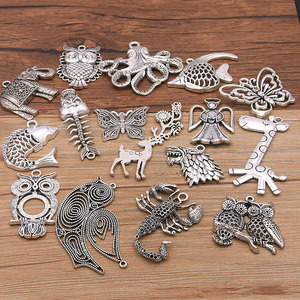 Accessoires de collier, bijoux en alliage, bricolage, alliage électro-plaqué, pendentifs vintage en forme d'animaux, hibou, girafe, éléphant - Product Image 4