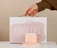 Tasse à café en céramique personnalisée Sublime, style Instagram, coffret cadeau avec soucoupe, couleur unie, mugs assortis pour couple