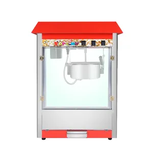 Red Roof Commercial Round Pop Corn Making Maker Customized Popcorn Machine Popcorn Machine 80 oz Kettle Popcorn Machine