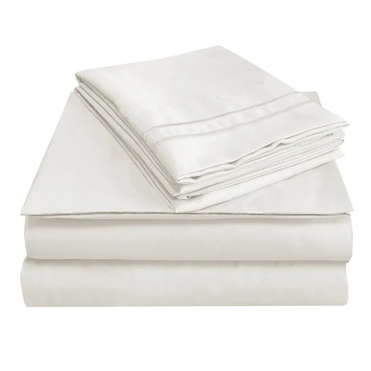 Ensemble de draps d'hôtel quantité minimale de commande bas literie super douce ensembles de draps de lit en microfibre de gros