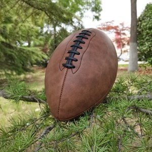 All'ingrosso personalizzato logo in pelle pu calcio professionale marrone bianco e nero calcio <span class=keywords><strong>rugby</strong></span> taglia 9 palla da football americano - Product Image 4