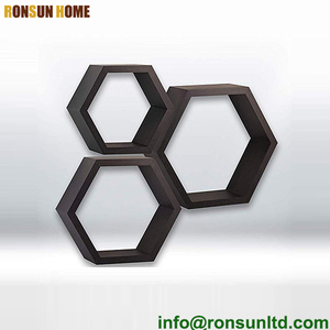 High Quality Custom <strong>Rustic</strong> Durable Wood Hexagon Wall <strong>Shelf</strong> Wooden Floating <strong>Shelves</strong> - Product Image 2